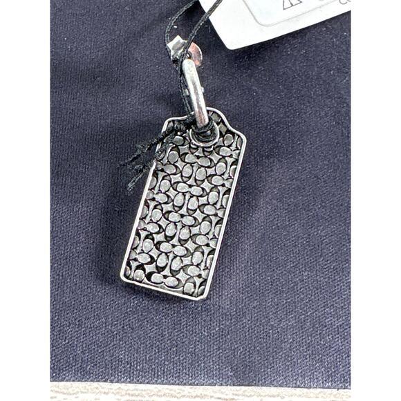 Coach Unisex Sterling Silver Signature Tag Charm Huggie- Single Earring-‎ NEW - Picture 3 of 4